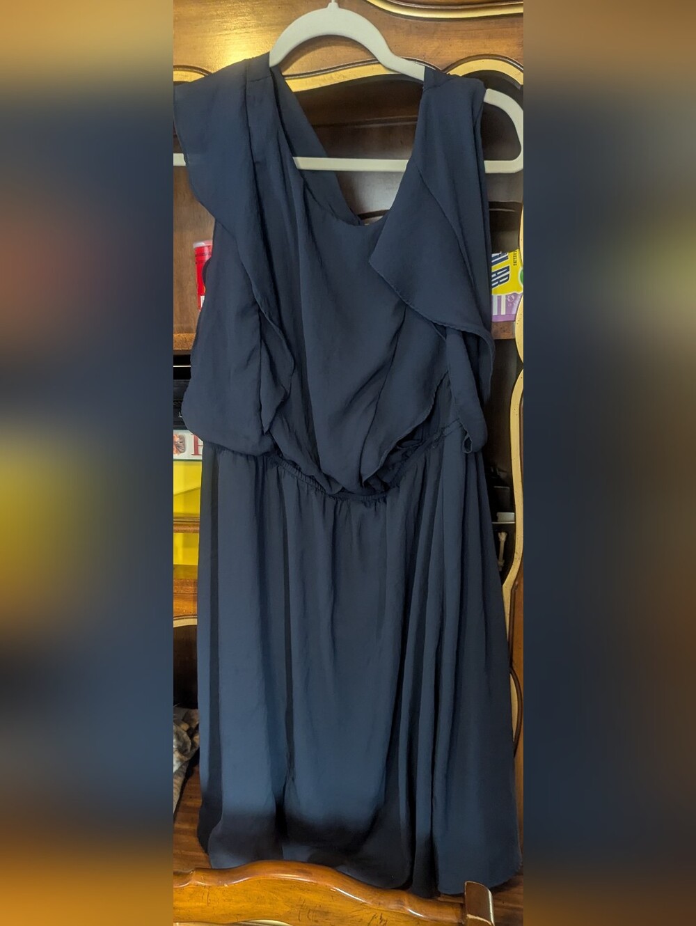 H&M Navy Draped Maxi Dress